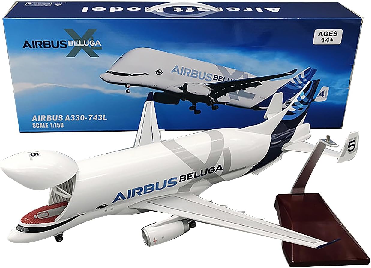 ANTSIR Airbus Beluga A300-600ST 1/150 Scale SuperBeluga Transport Plane 17 inch Resin Model Airplane Kit for Adults Collection or Gift