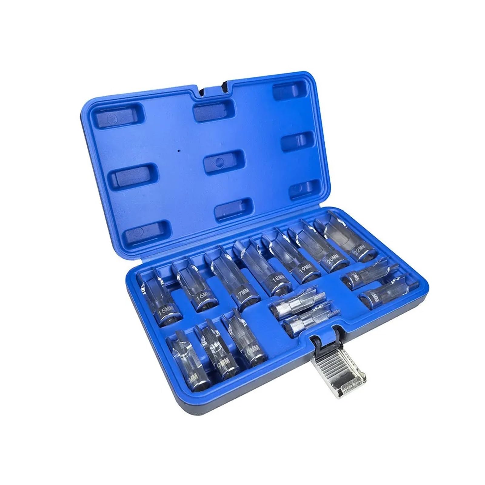 NOX Sensor Óxido Nitrógeno Juego Enchufes Con Sensores Oxígeno, Herramientas Extracción Unidades 3/8 "y 1/2", Llaves Inglesas Reparación Con Caja Almacenamiento, 14 Piezas