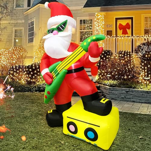 Aufblasbarer Weihnachtsmann mit Gitarre – Bild 4