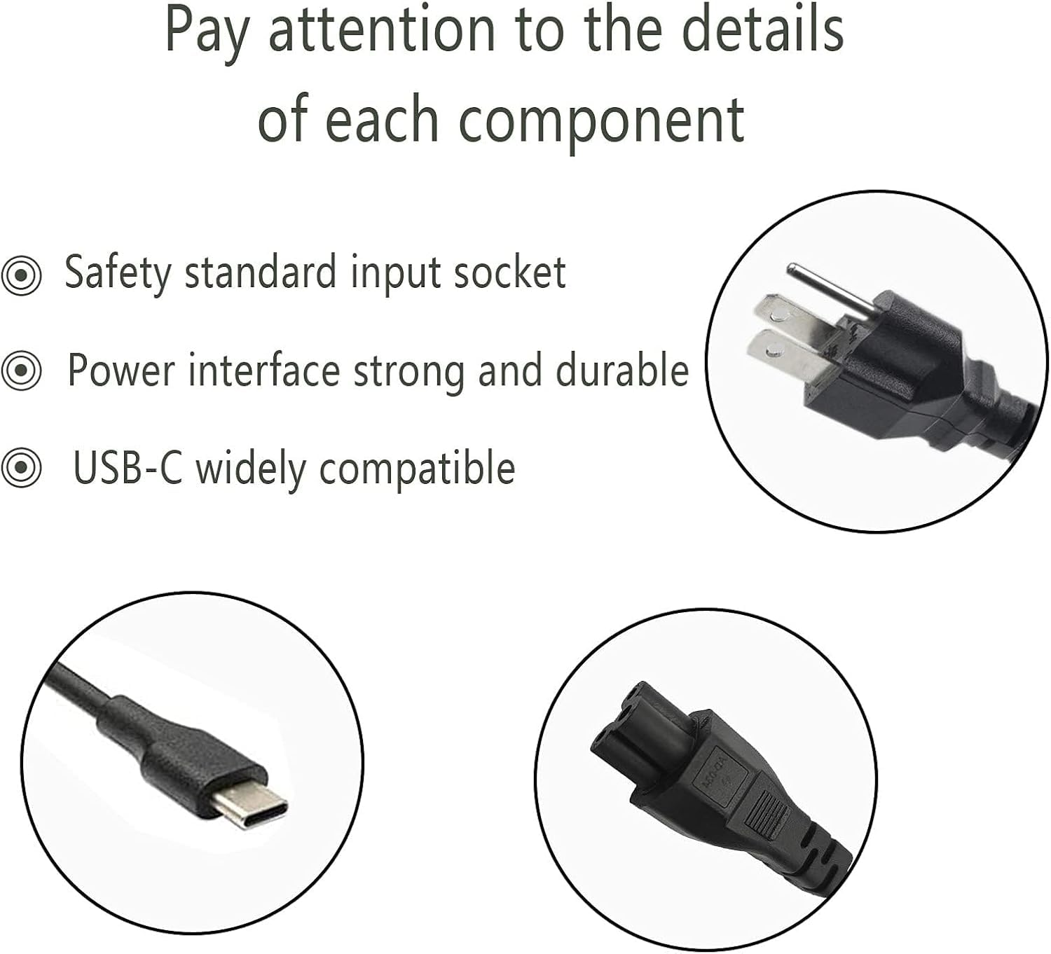 65W 45W USB C Laptop Power Replacement Adapter Charger for Lenovo Chromebook/Yoga/ThinkPad/HP Chromebook/Dell Laptop USB Type C Power Adapter — Amazon image 2
