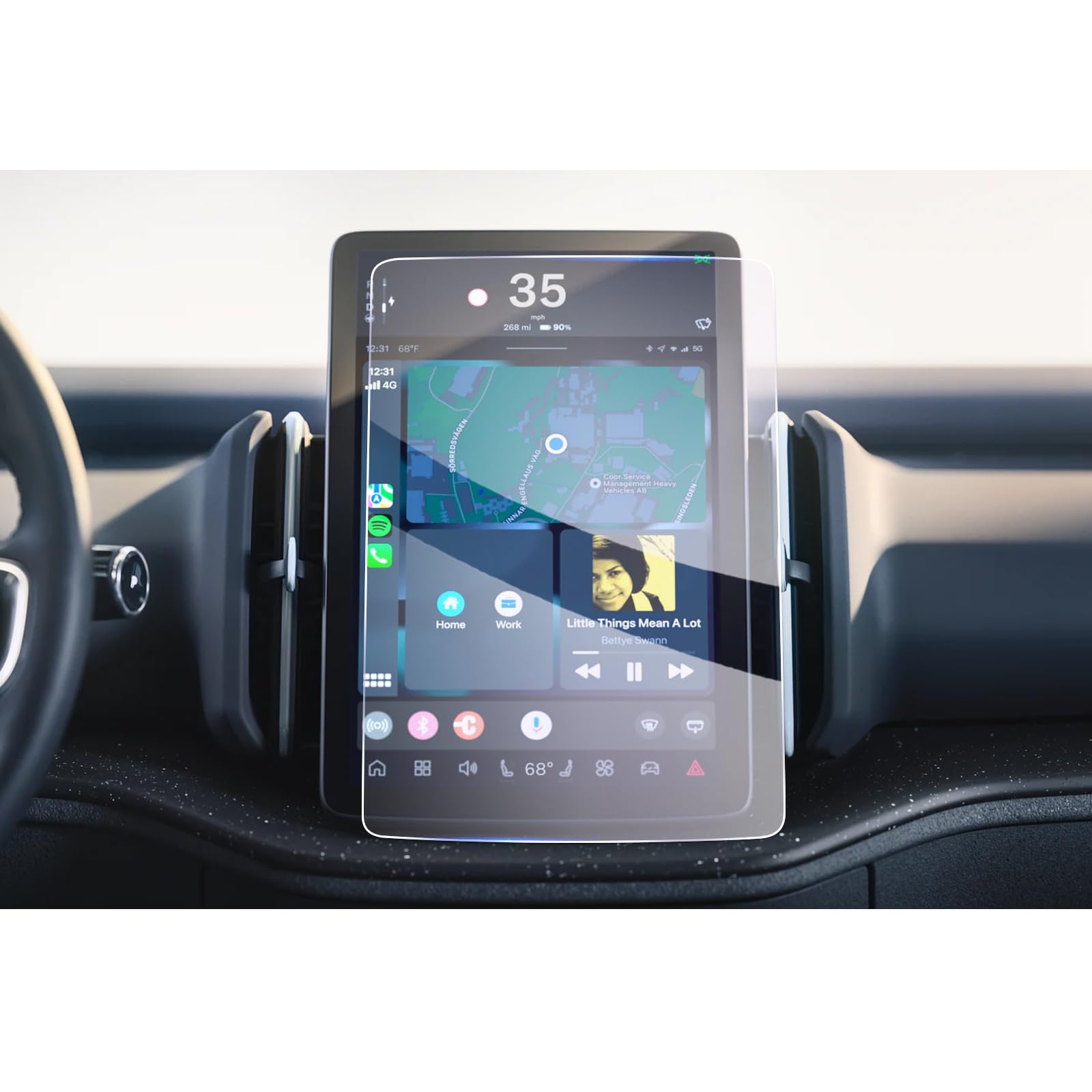 GAFAT Volvo EX30 2024 2025 12,3 Pellicola Protettiva per Navigation, 12,3 Pellicola in Vetro Temperato per Nuovo Volvo EX30 2024 Display Touch Screen Navi GPS, Antiurto, 9H Anti-Graffio