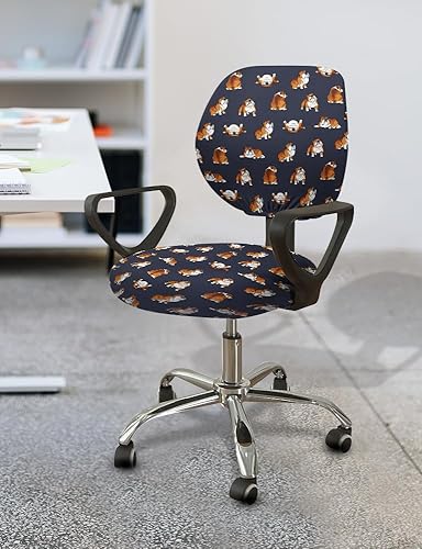 Miniatura 5 de WIRESTER Funda de asiento para silla de oficina para computadora, suave, elástica, universal, para escritorio, giratoria, extraíble, lavable, para