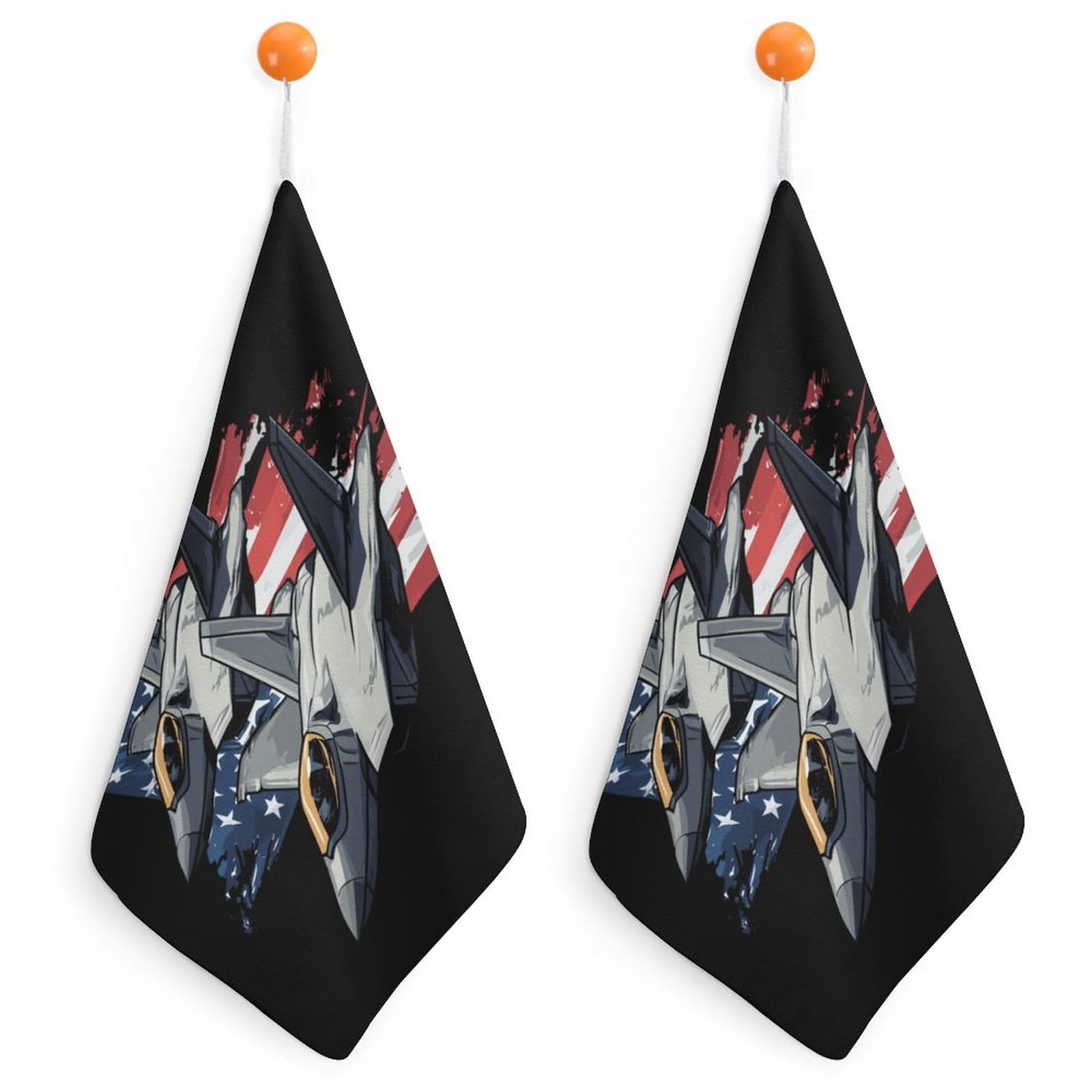TXFBTRFSA F-22 Raptor Fighter Jet Hand Towels with Hanging Loop Kitchen Towel Handkerchiefs Cleaning Cloths