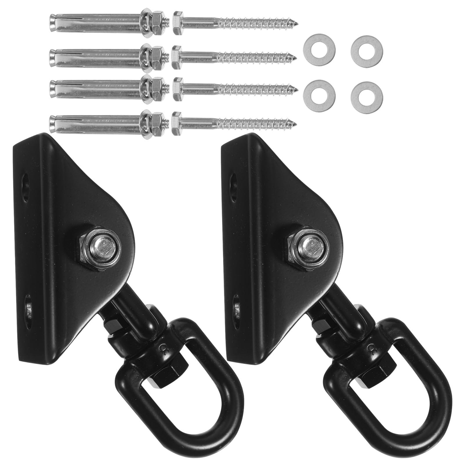 ORFOFE 2juegos Ganchos de Techo Giratorios de Hierro Resistente Capacidad Soporte para Columpios Hamacas y Sillas Colgantes Kit Fácil de Instalar para Uso Exterior