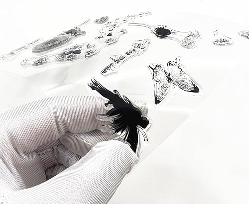 Miniatura 4 de 10 sellos transparentes de diente de león para decoración de tarjetas, álbumes de recortes, diseño de mariposa, ángel, hada, elfos, sellos