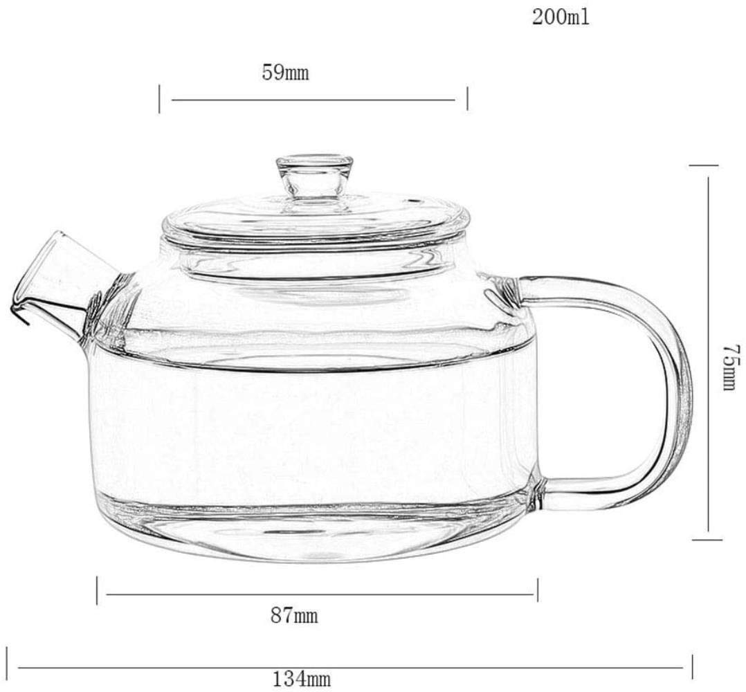 Czajniczek Czajniczek Filiżanka Czajniczek Szklany Czajniczek Wysoka Temperatura Herbata Wyrafinowana Odporna Herbata Czerwona Herbata Zielona Przezroczysty Prosty Garnek Mała Praca 200 ml