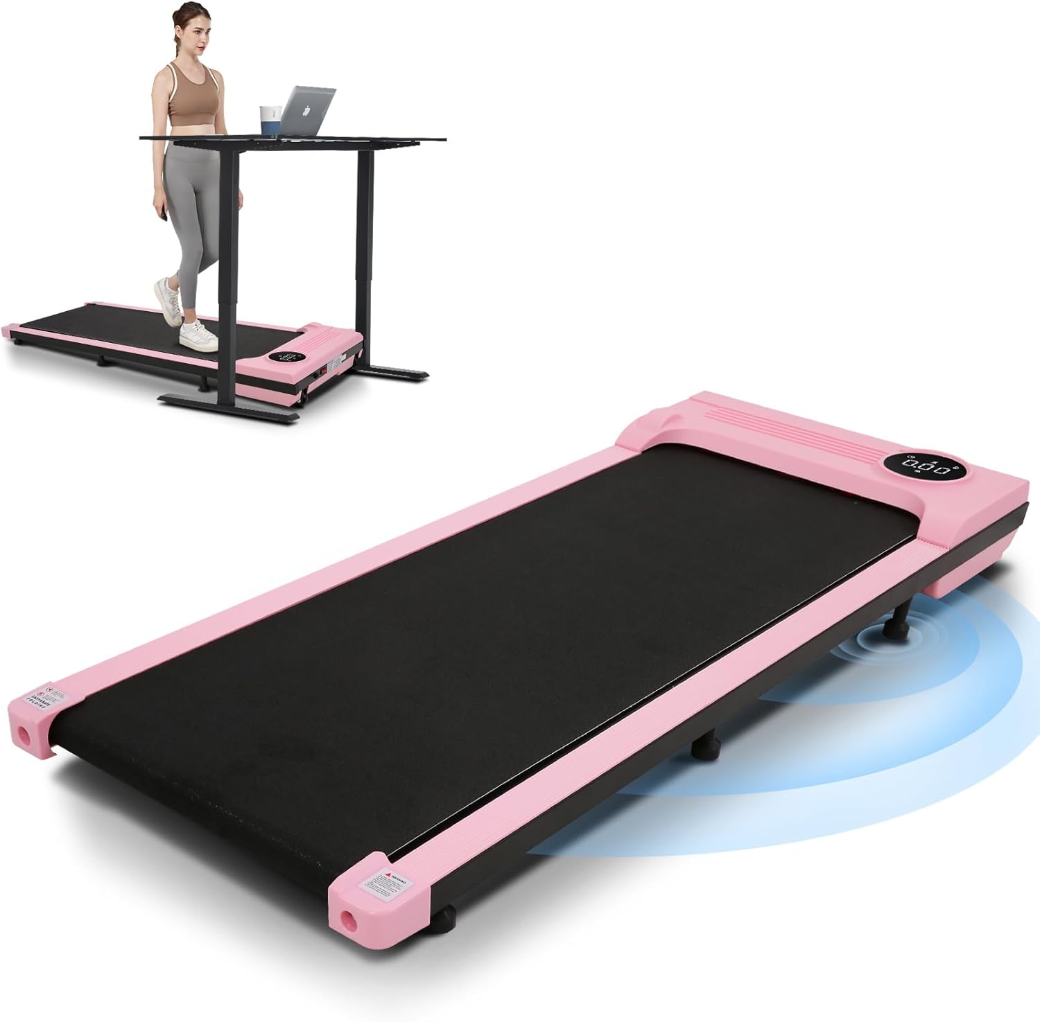 Under Desk Walking Pad for Home Office – 2.5 HP Portable Treadmill With 300 lb Capacity, Compact Jogging Running Machine, Remote Control and LED Display