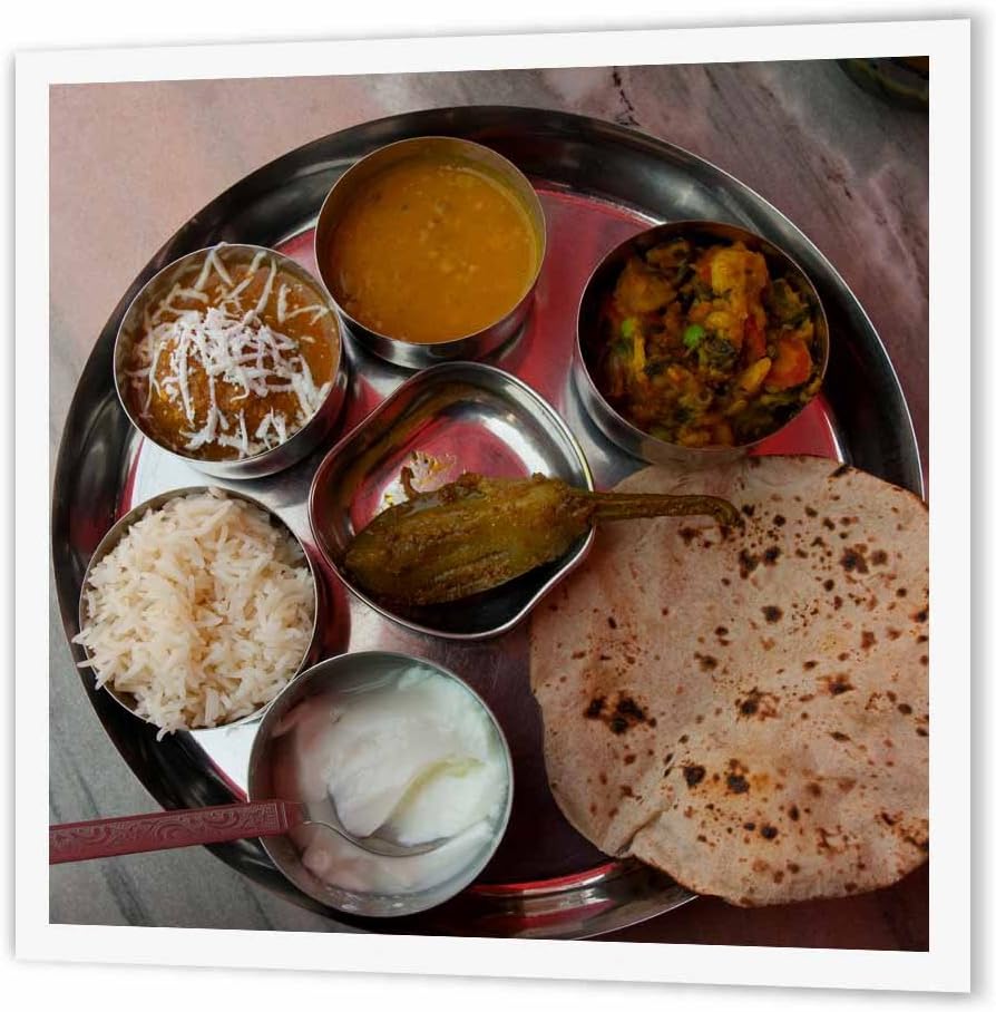 3dRose Thali for Lunch, Fatehpur Sikri, Uttar Pradesh, India.-Iron on Heat Transfer, 10 by 10", for White Material (ht_188212_3)