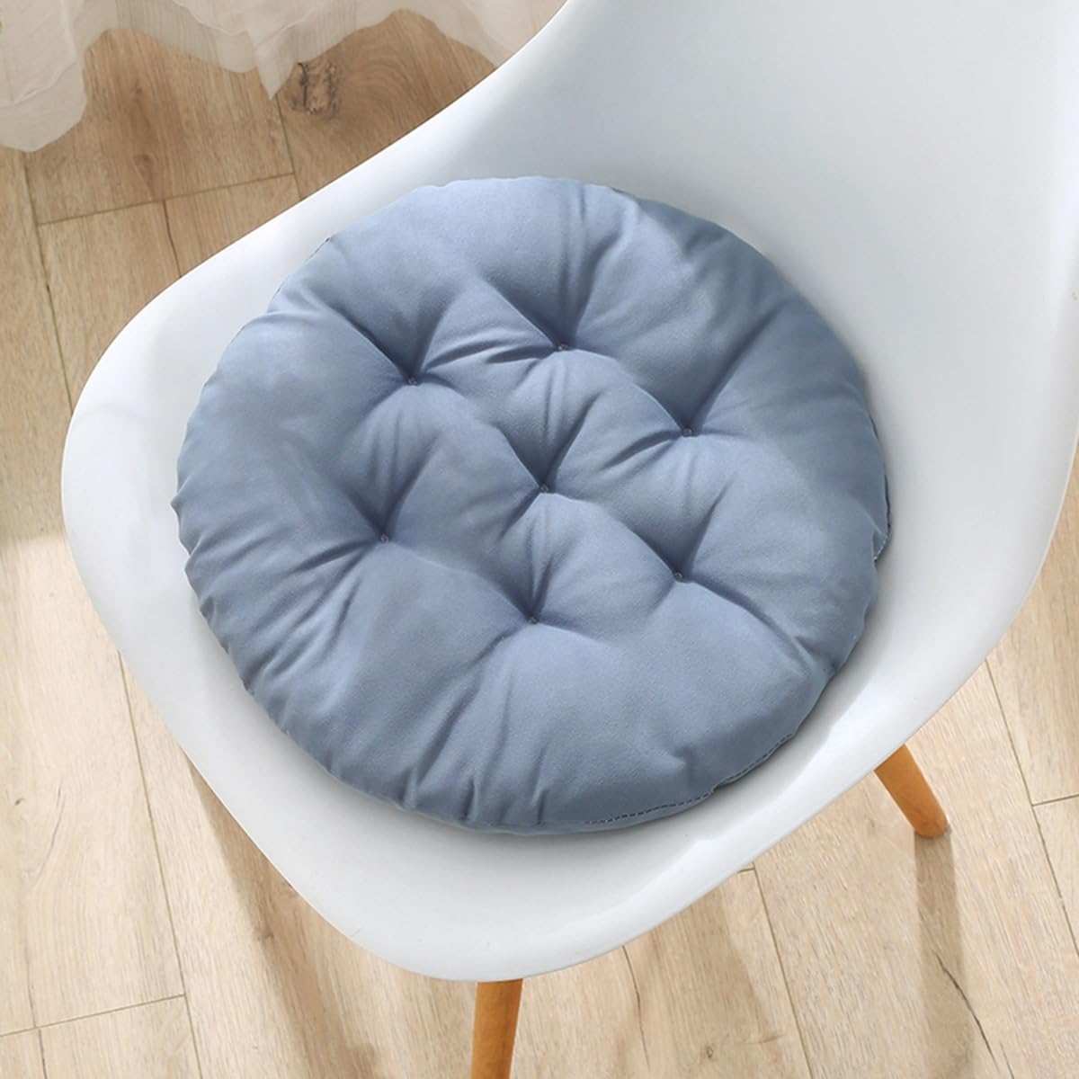 Round Chair Cushions Non Slip Bar Stool Round Seat Pad, Super Soft Chair Pads for Living Bedroom Sofa (Color : Gray, Size : 15.7in)