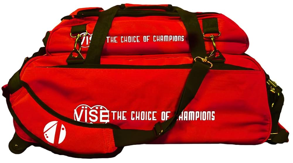 ★3ボールローラー★ViSE★新品★コンパクト★ Vise 3 Ball Triple Tote Tournament Roller Black Bowling Bag