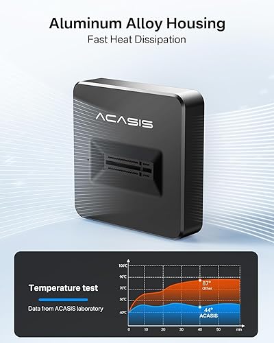 Miniatura 3 de ACASIS - Adaptador de lector SSD NVME, carcasa de aleación de aluminio, disipación de calor rápida, estación de acoplamiento NVME a USB, adaptador