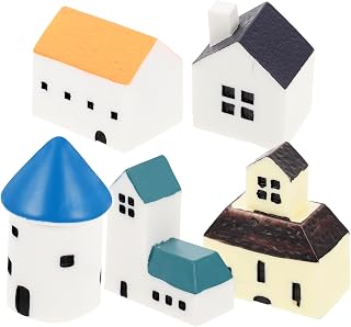 ABOOFAN 5pcs Miniature House Resin Decor for Garden and Home Landscape