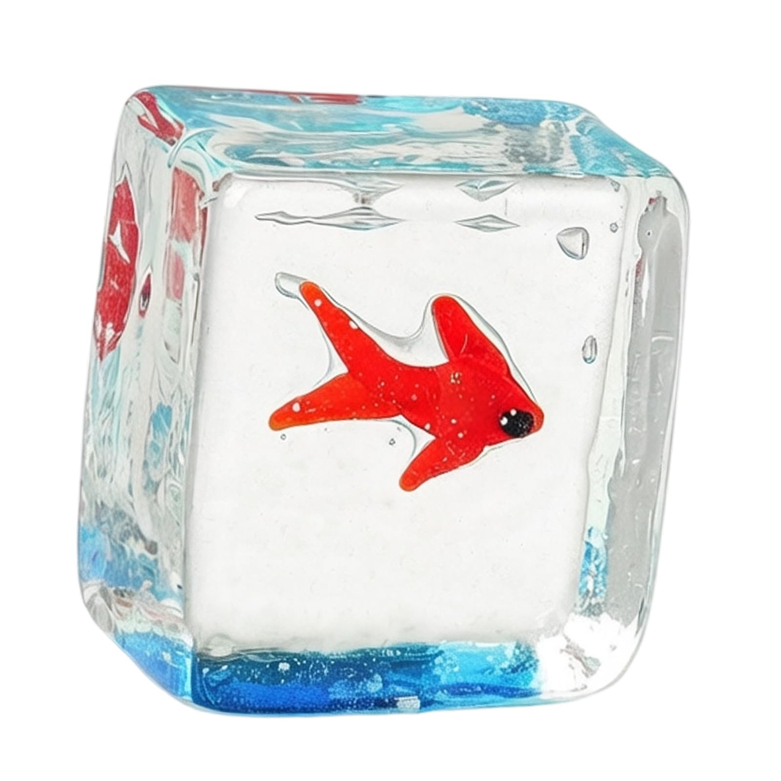 Xoktlde Delicate HandPainted Fish Sculpture Glass Housewarmings Present or Collectible for Bookshelfs or Tabletop Miniature Marinepark Decoration