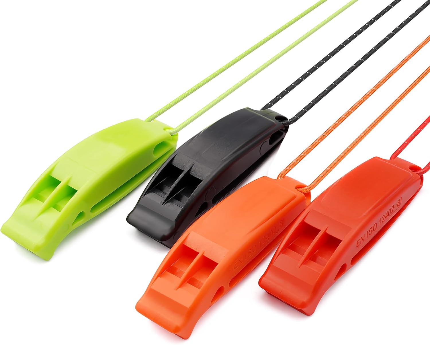 Braylin 4-Pack Emergency Whistles with Reflective Lanyard, Coach Whistles, Referee Whistle, Sports Whistles, Safety Whistle, Loudly Shrill, for Outdoor Sport, Various Competitions Braylin 4-Pack Emergency Whistles with Reflective Lanyard, Coach Whistles, Referee Whistle, Sports Whistles, Safety Whistle, Loudly Shrill, for Outdoor Sport, Various Competitions