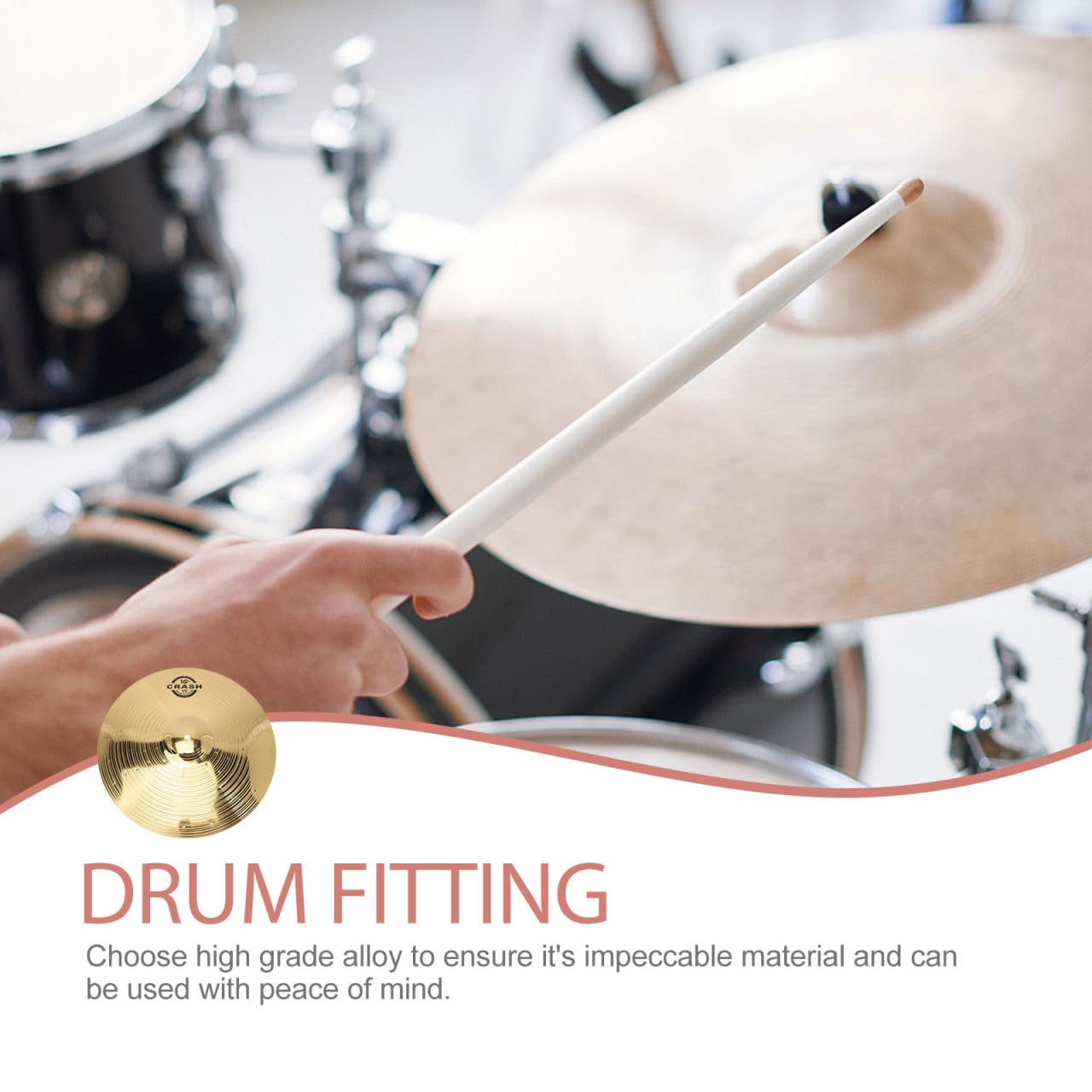 Vaguelly Crash Piatti in Ottone 40 cm Drum Set Piatti a Percussione per Principianti e Studenti