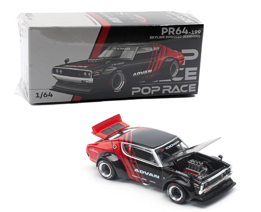 Poprace 1/64 GTR KPGC110 ケンメリミニカー 新品 PR640173 POP RACE 1/64 日産 スカイライン ケンメリ