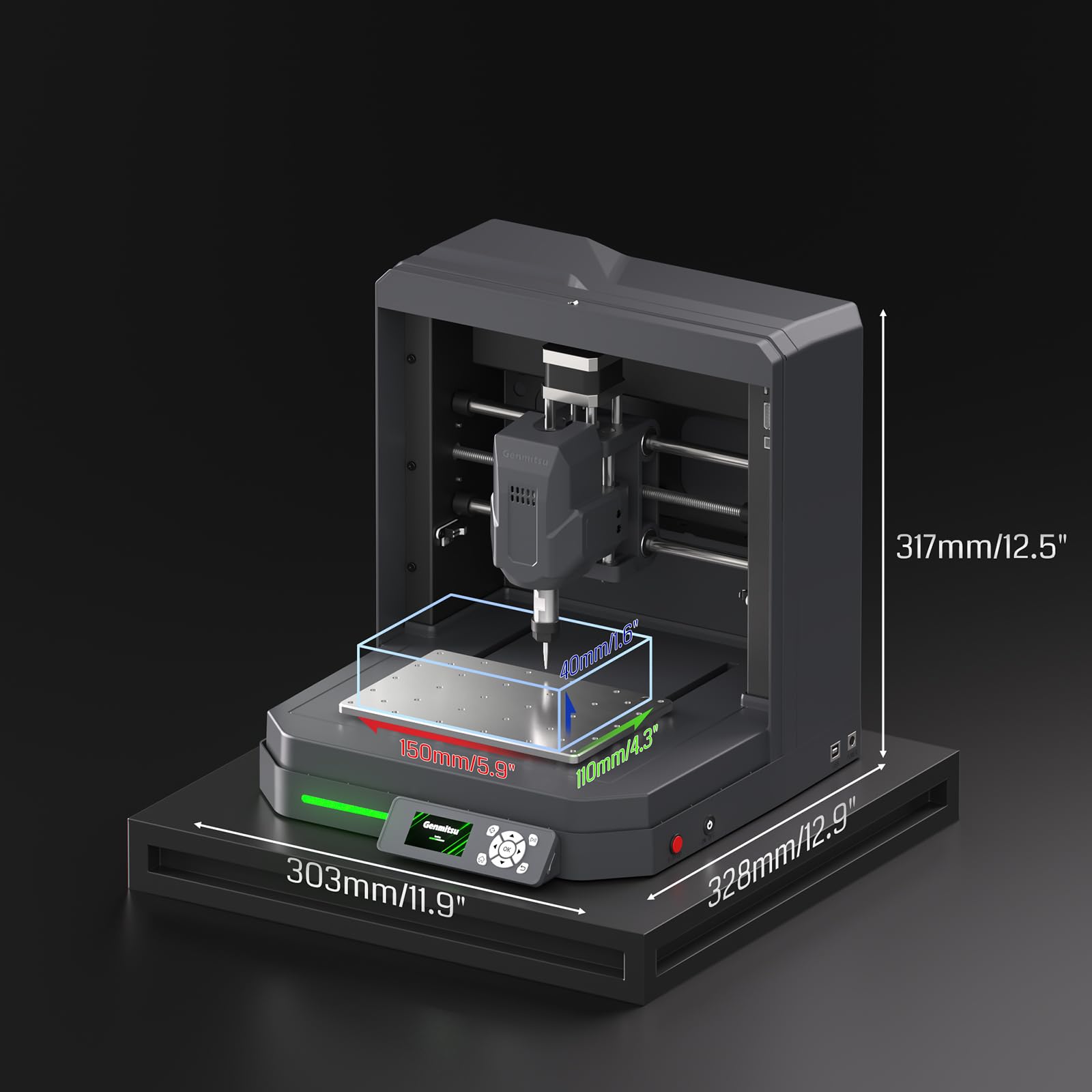 Genmitsu Cubiko Fraiseuse CNC de Bureau, Machine de Gravure Précise pour PCB, Bois et Métal Mou, Palpage Z Automatique et Wi-Fi, Prête à l'Emploi (Zéro Assemblage) avec Boîtier de Sécurité