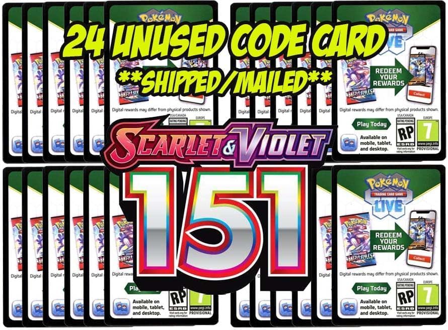 Pokemon 151 Booster Pack Code Card Lot - x24 - Mail Only
