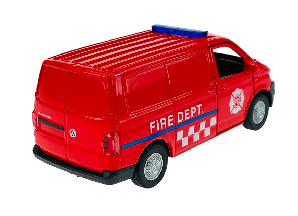 Modellino VW T6 Polizia – Welly Scala 1:34, Metallico, Blu, Autobus