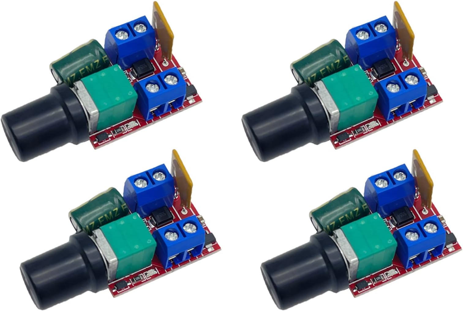 Mini LED Dimmer 5A 90W,DC Motor PWM Speed Controller 3V 6V 12V 24V 35V Speed Control Switch(4 Pack)