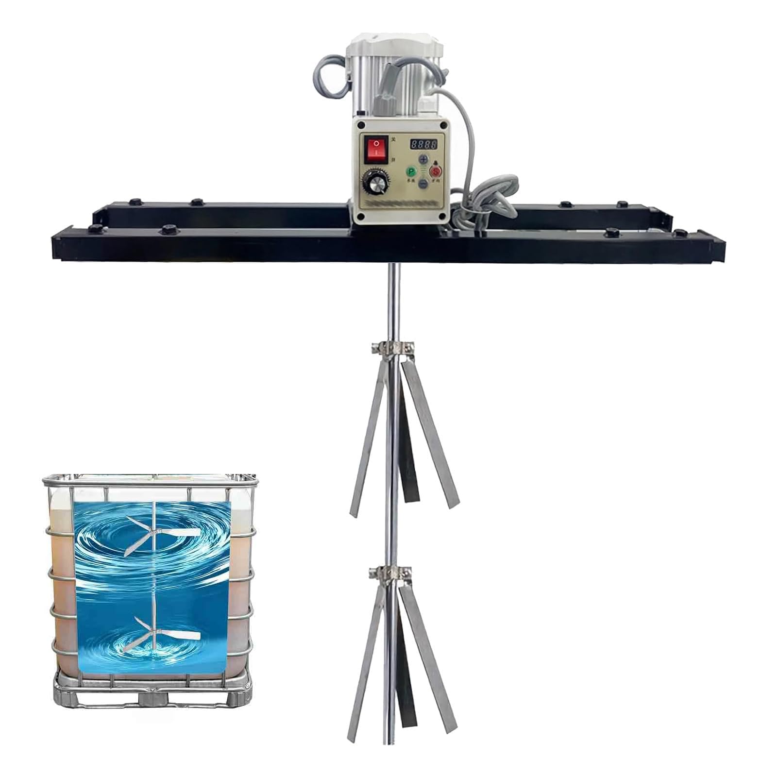Mezclador de pintura eléctrico IBC, agitador ajustable de 2100 W con velocidad de 200-3000 rpm, hoja plegable, varilla telescópica de 75-120 cm para adhesivo, lubricante, pintura, resina