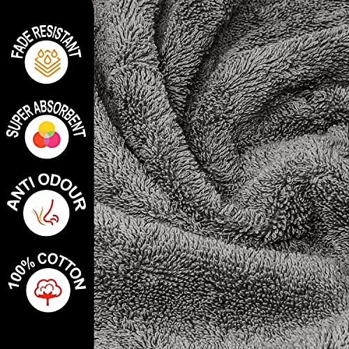 Towelogy® Premium Oversized Bath Sheets (100x180cm) 100% Egyptian Combed Cotton Quick Dry & Absorbent Extra Large Jumbo Bath Towels Hotel Quality (Charcoal Grey, 2) - Image 3