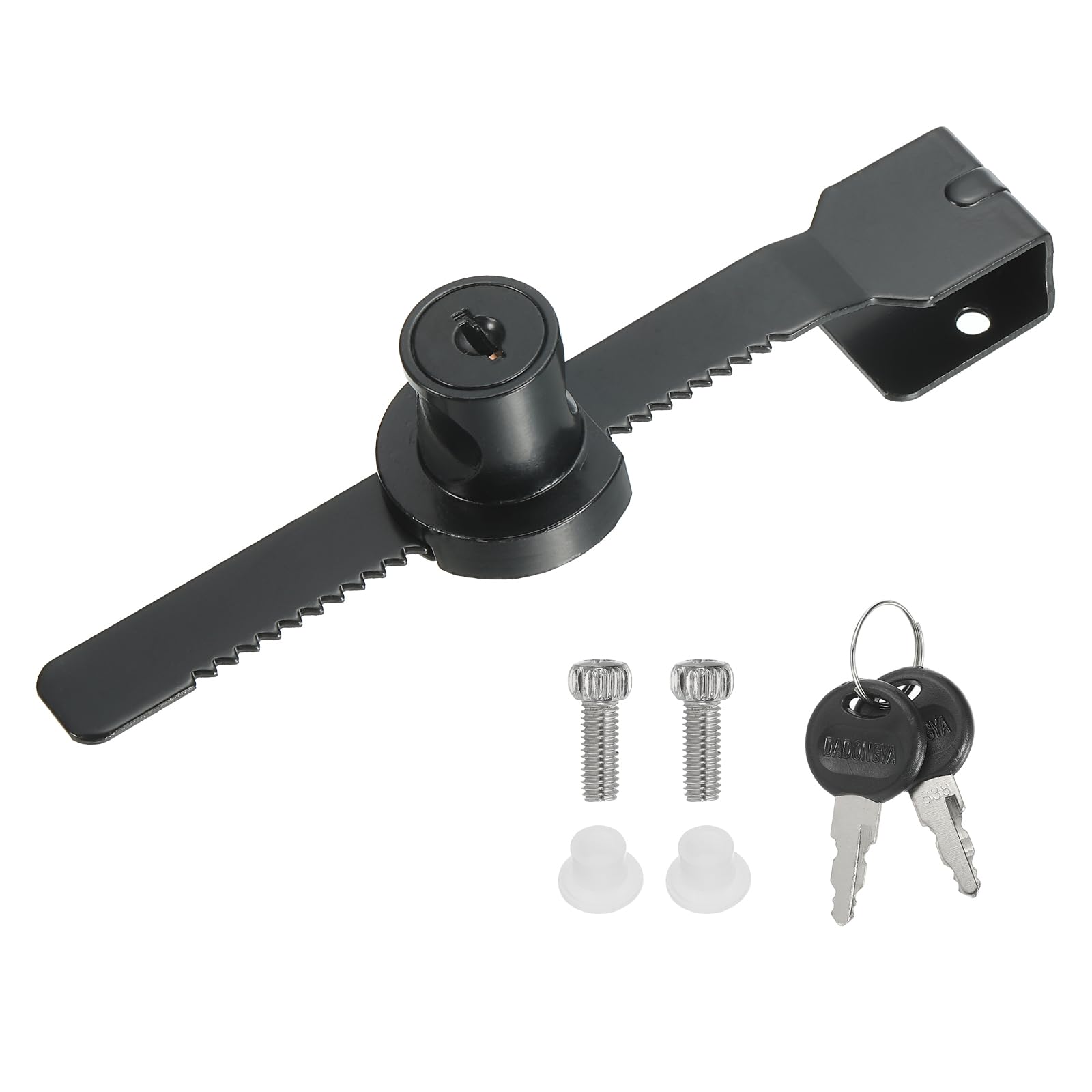 PATIKIL Glass Cabinet Lock, Keyed Different Zinc Alloy Single Swing Showcase Lock No Drill Glass Door Lock for 5-10mm Glass Door, Black