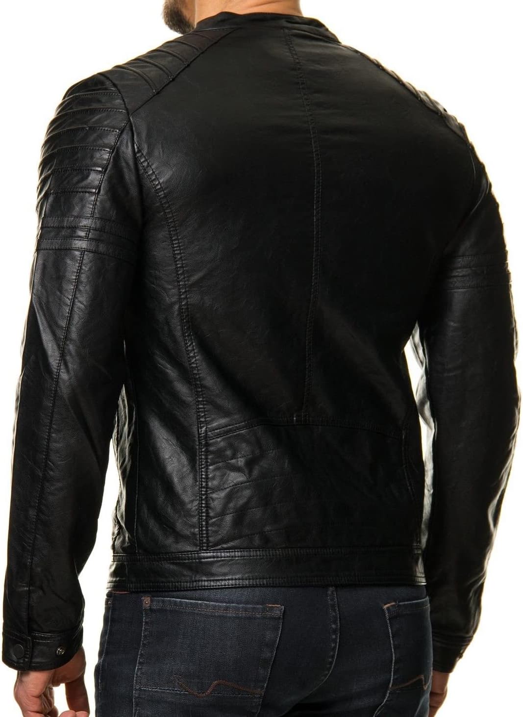 DECIMAL Men's Black REAL Lambskin Leather Biker Jacket VINTAGE GENUINE MOTORCYCLE JACKETS FOR MEN - Image 2