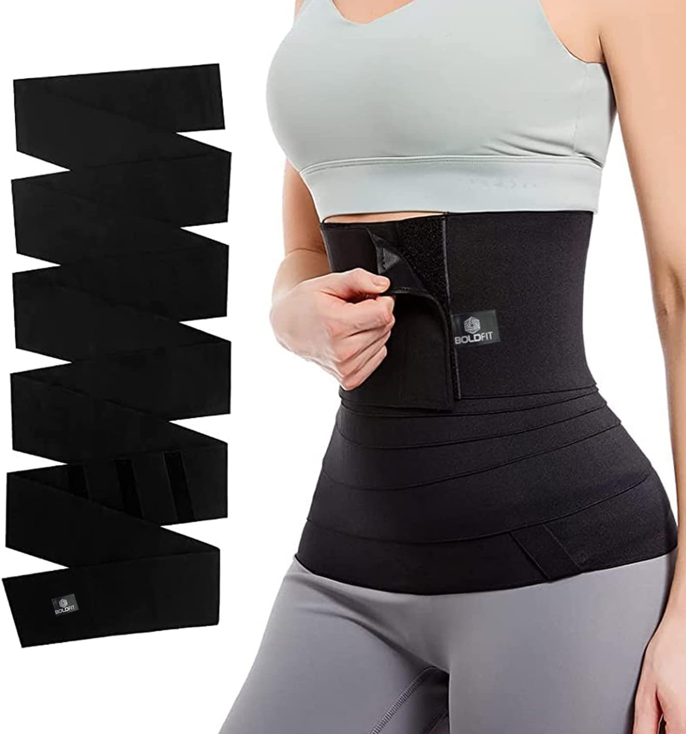Boldfit Postpartum Belt After Delivery Slim Belt For Women Belly Fat Maternity Belt After Delivery Abdominal Belt After Delivery Pregnancy Belt Tummy Belt For Women Belly Fat Slimming Belt - 3 Meter