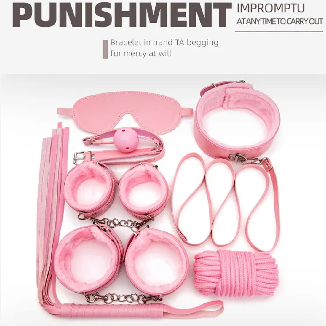 Kits de Bondage 25 Pièces BDSM Sex Bondage Set Sex Toys SM Erotiques Set Sex Adulte Parfait pour Les Débutants, Godemichets Plug Anus Bâton de Flirt Femme Sex Toýs Femme