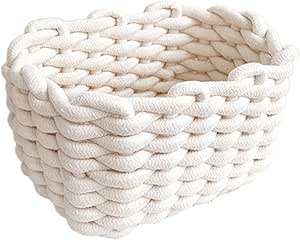 Panier Personnalisé Avec Nom Personnalisé - Panier De Rangement En Corde De Coton Avec Poignées Pour Chambre D'enfant - Blanc