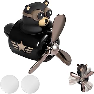Bear Air Vent Clip, Bear Car Air Freshener Scents Cute Rotating Car Diffuser Decorations Interior Aesthetic Car Air Freshener Propeller Vent Clip for Women Men