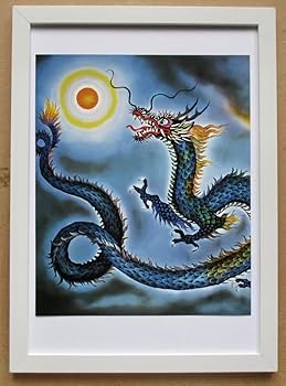 Amazon.co.jp: 藤城清治 「天に昇る龍」 画集画 A4額入り