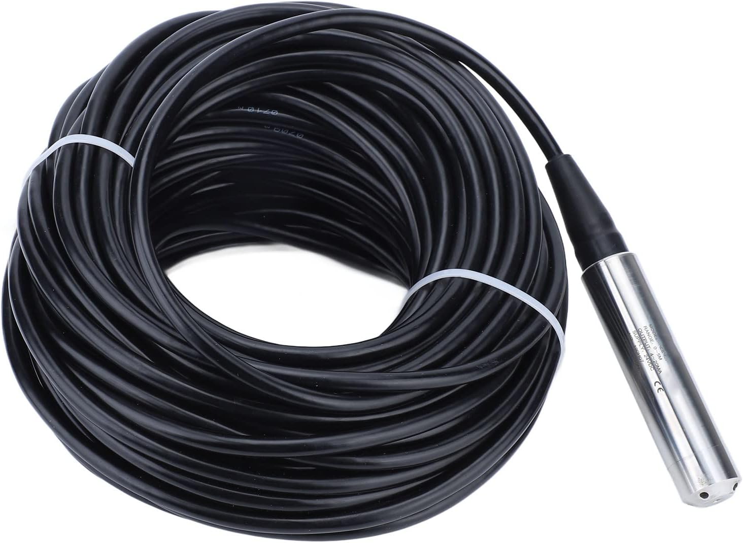 Water Level Sensor, 4-20mA Liquid Level Sensor with Waterproof 33m Cable and 0-5m Measuring Range, Heavy Duty Stainless Steel Liquid Level Transmitter Submersible Level Sensor for Water Tank