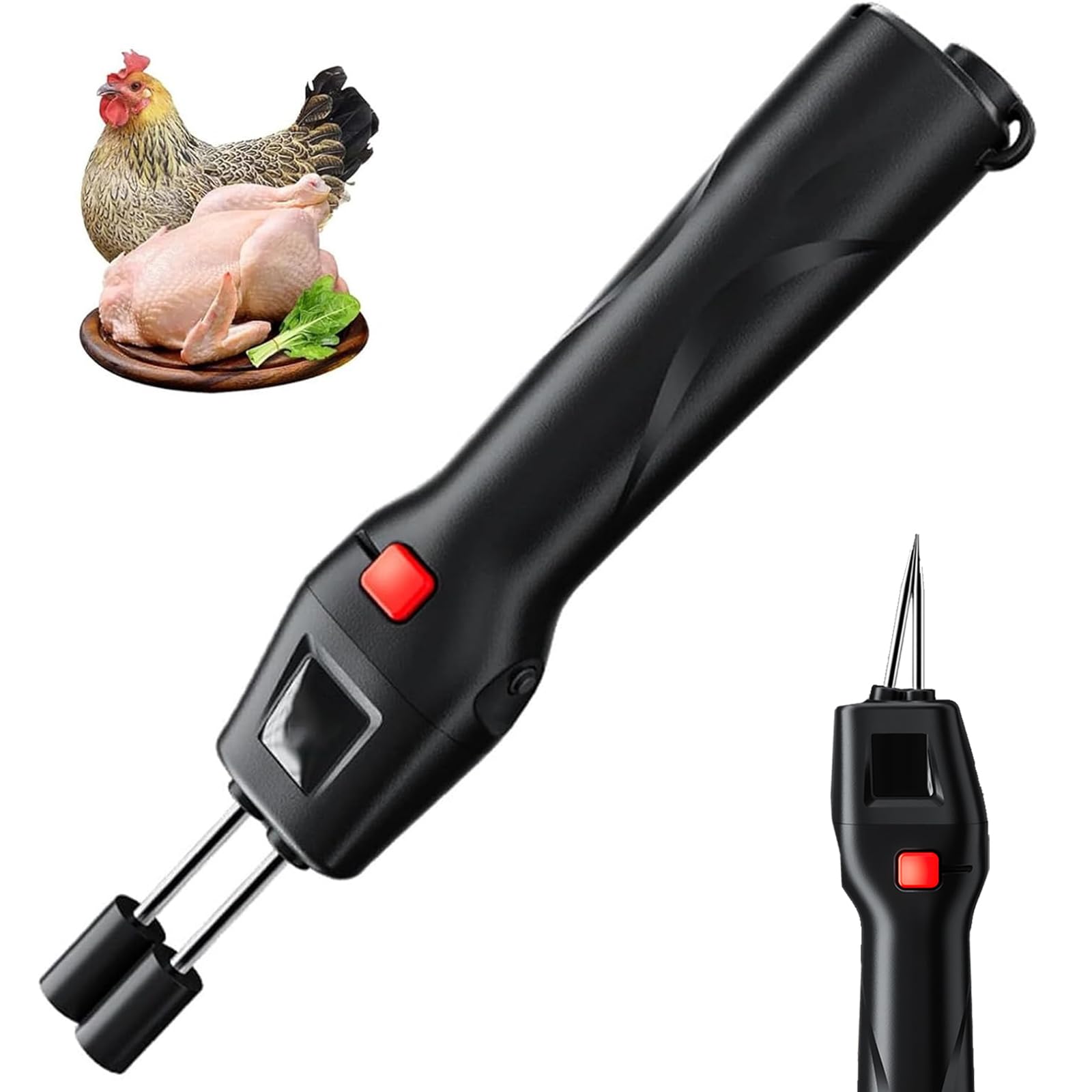 Desplumadora de pollos manual con motor eléctrico a 11000 rpm y cabezal desmontable para aves