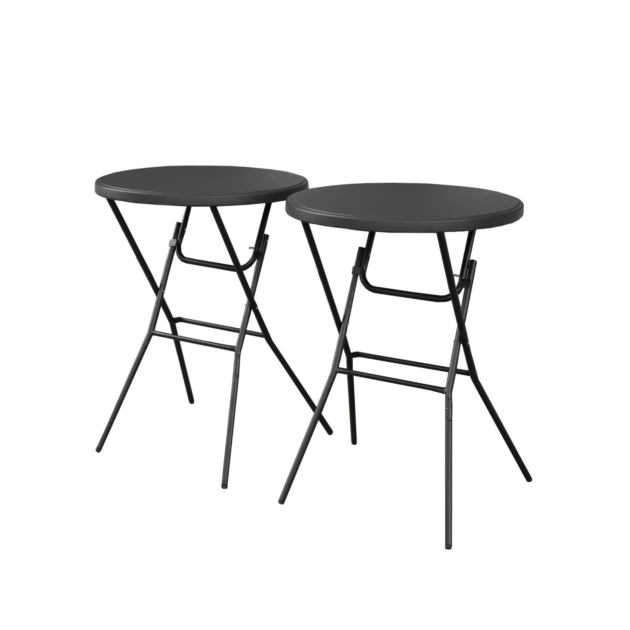 sweeek-Mesa Alta Plegable, Set de 2 Gris Oscuro - 81x81x110 cm