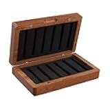Black WalnutFishing Box with Double-Sided Slit Foam for SecureStorage, 14 x 8.5 x 4 cm, 190g — Compact Vest-Pocket Size