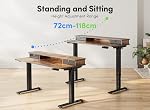 FEZIBO Bureau électrique avec tiroirs doubles, 55 x 24 de pouce Bureau de siège réglable en hauteur avec support de moniteur, 4 Memory Prset Ergonomic Stand Up Desk (brun rustique)