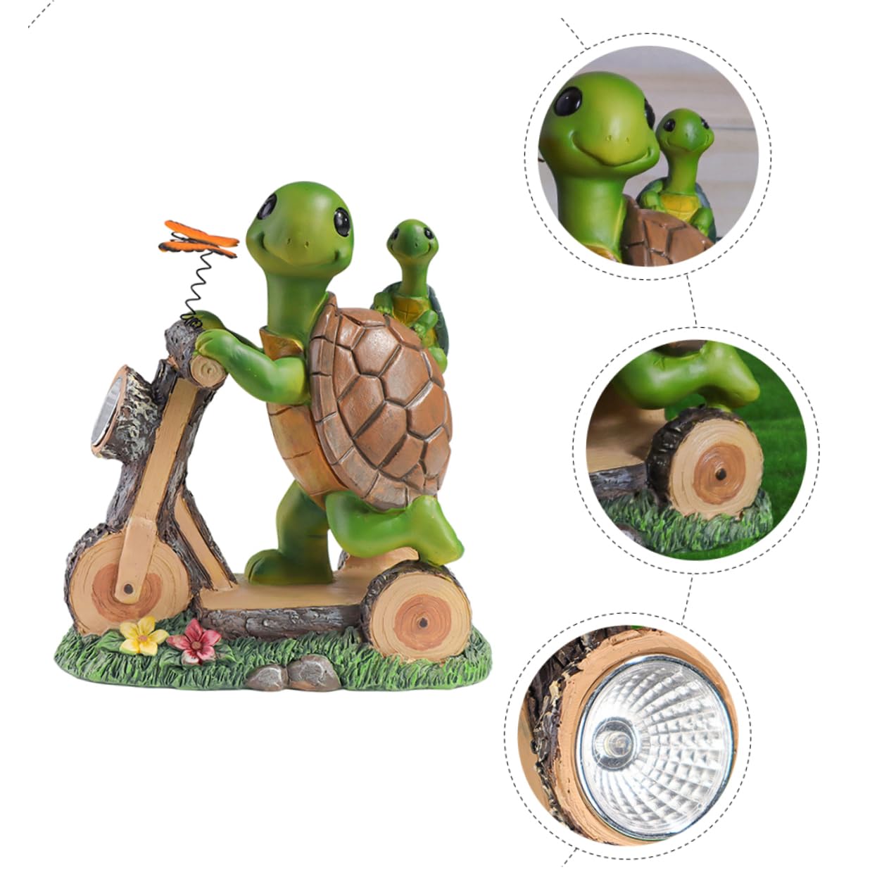 IMIKEYA Solarbetriebene Schildkröten-Lampe Für Außenbereich Dekorative Harz-gartenlampe Im Cartoon-Stil Energiesparend Automatisches Laden Für Gartenliebhaber