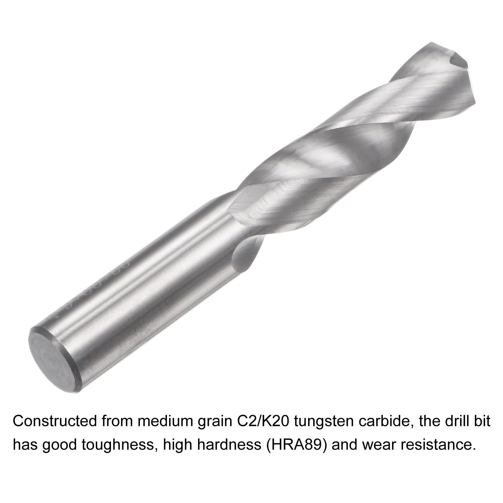 uxcell Brocas de carburo sólido, 9 mm, C2/K20, de carburo de tungsteno, broca Jobber, herramienta de perforación de vástago recto para acero inoxidable, aluminio, hierro, metal, plástico, 2 unidades