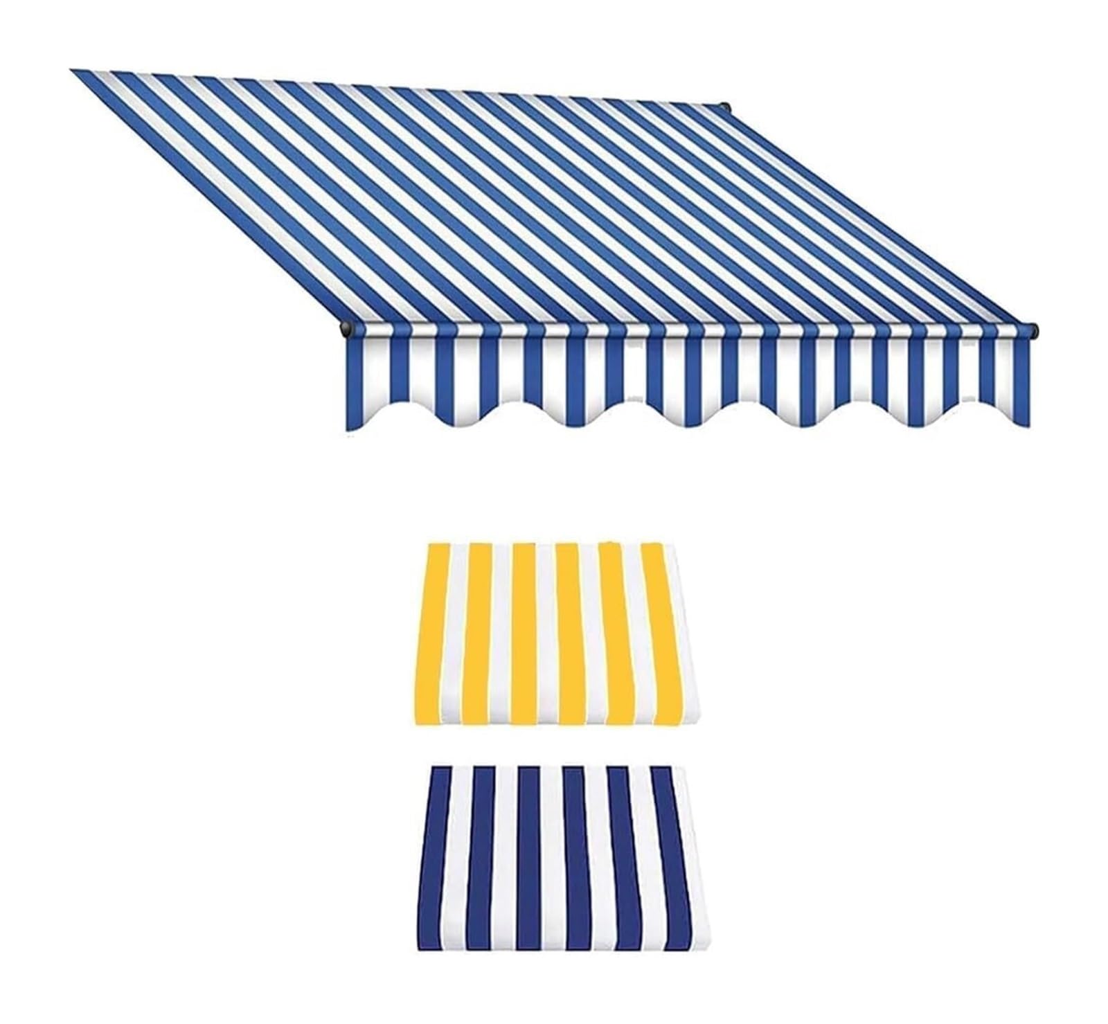 Pbwerigl A02 Awning Retractable Canopy, Awning Fabric Pu Coated Umbrella Canopy(,4X2.5m)