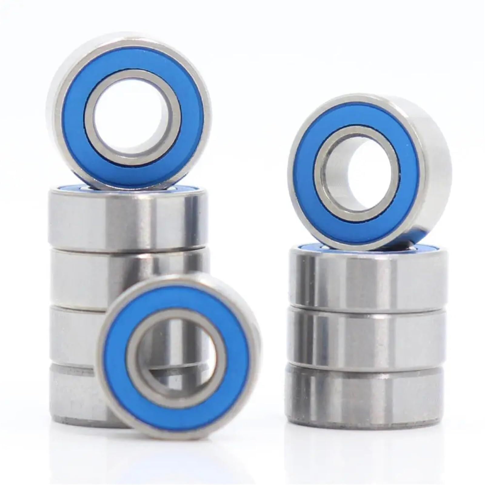 Bearings, MR115RS Bearing ABEC-3 (10PCS) 5X11X4 mm Miniature MR115-2RS Ball Bearings Blue Sealed MR115 2RS