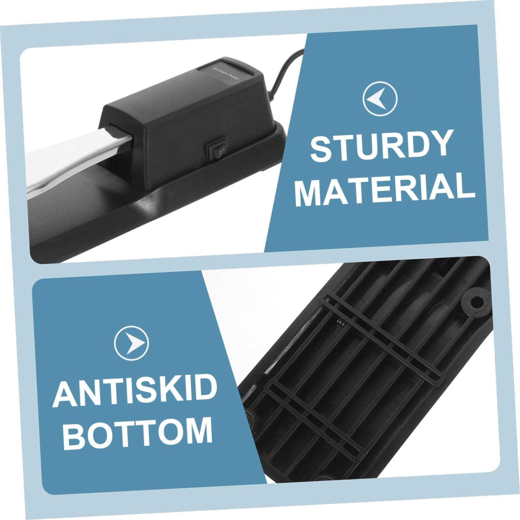 Generic Piano Pedal for Keyboard Electronic Sustain Foot Pedal Sturdy Silver Alloy for Enhanced Performance