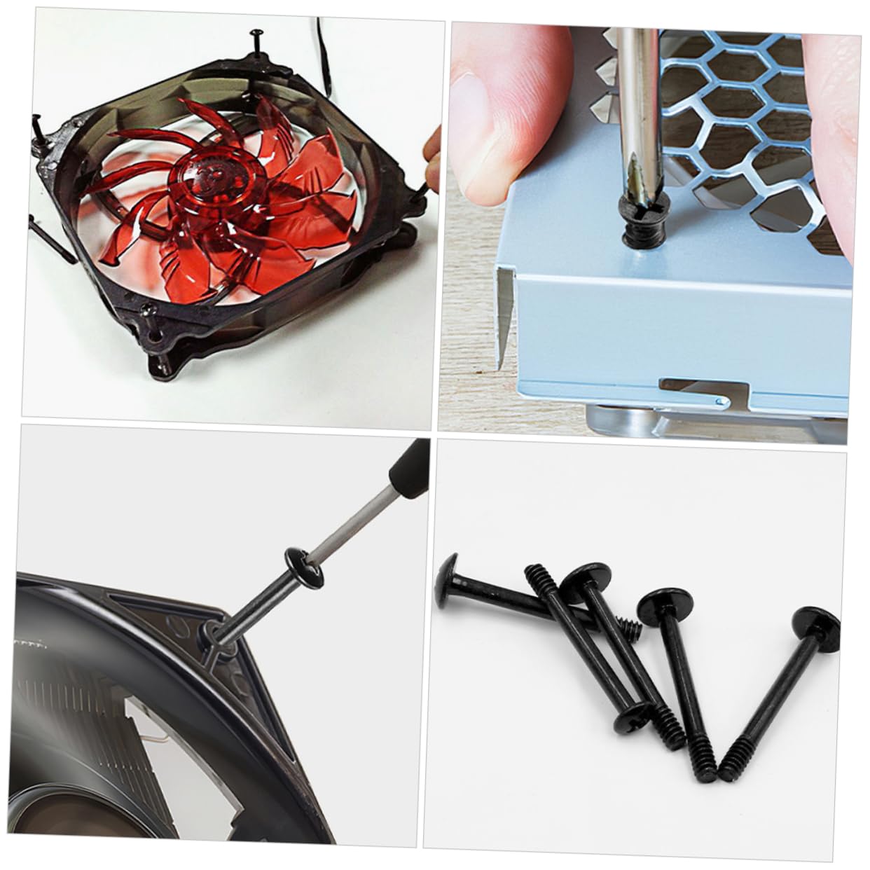 DOITOOL 5 Set Viti Della Ventola Di Raffreddamento Toccando Raffreddamento Computer Fan Del Caso Viti Dell'alloggiamento Viti Di Montaggio Della Ventola Del Case Acciaio Nero 50 Pezzi*5
