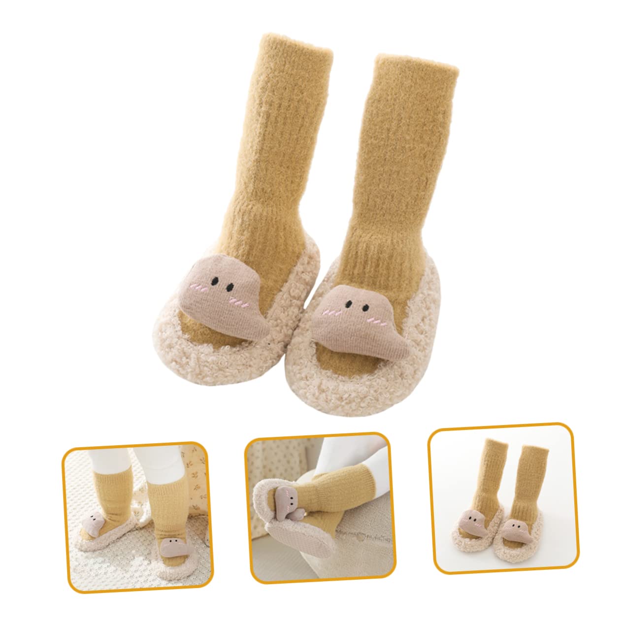 ibasenice 4pares Calcetines Antideslizantes para Bebés Diseño De Dibujos Animados Calcetines De Suelo para Niño Niña Talla Longitud De para Aprender Caminar y Uso Diario