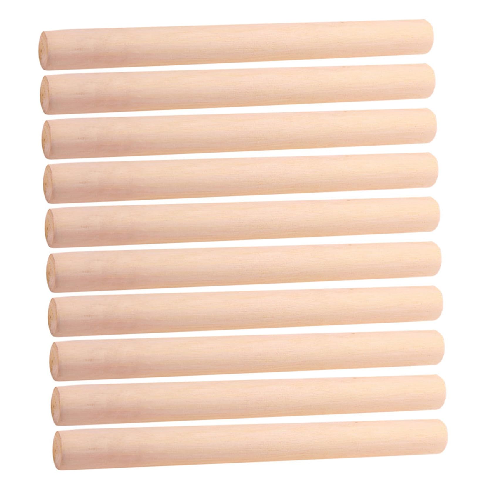 SUPVOX Rodillo de Madera para Extender Fondant y Amasar Masa, 30 CM, Set de 10 Piezas Antideslizantes, Utensilio para Repostería y Cocina Casera