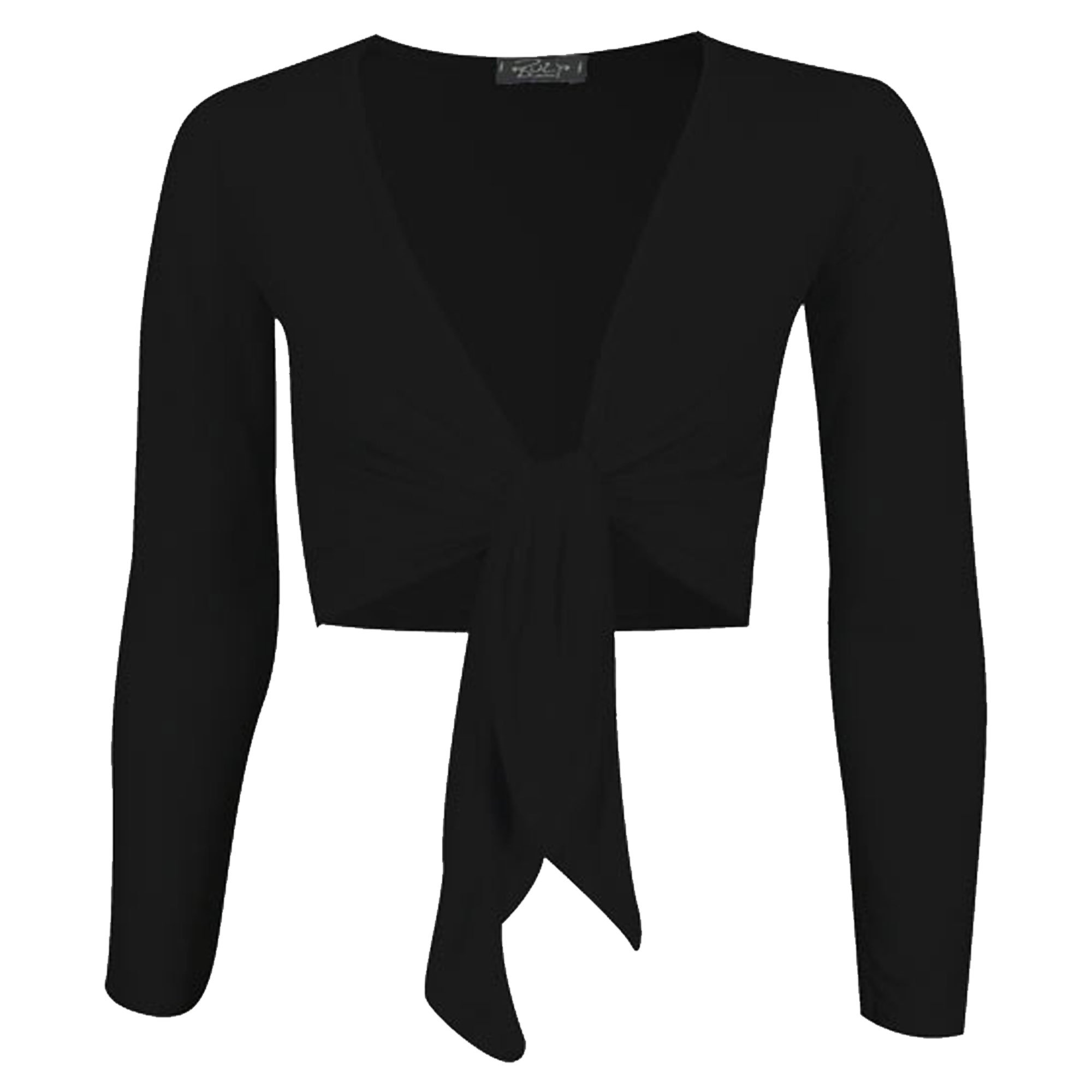 Candid StylesNew Womens Ladies Plus Size Tie Front Bolero Cropped Shrug Top  Cardigan 8-26 - Main Image