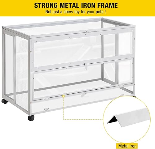 Miniatura 2 de Aivituvin Jaula para hámster con marco de metal a prueba de masticación para ratas, jaula para animales pequeños, jaula de criaturas de nación móvil