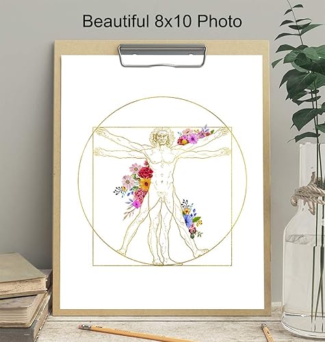 Miniatura 3 de Leonardo DaVinci Medical Vitruvian Man Wall Art Decor - Appreciation or Graduation Gift for Nurse, Doctor, Physician Assistant- Room Decoration for