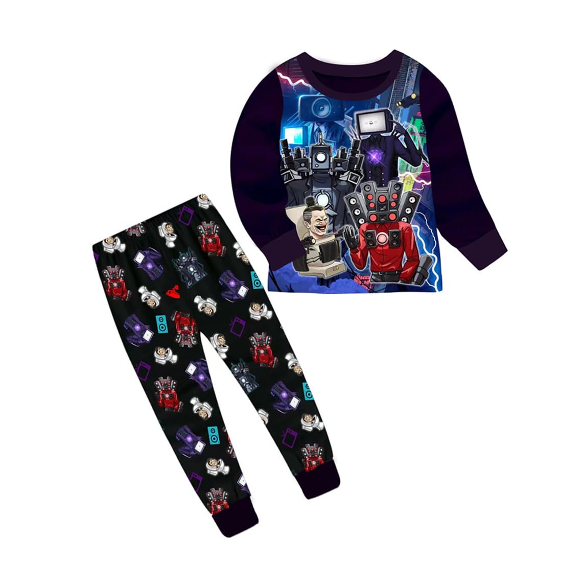 Sponsored Ad – Boys' pajamas Fashion clothing T-shirt+pants Game cartoon costume nightgown sleepcoat nightwear 6-12Years